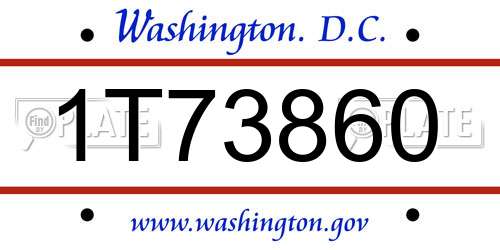 1T73860 District Of Columbia License Plate