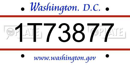 1T73877 District Of Columbia License Plate