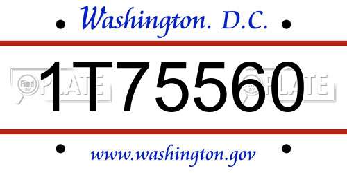1T75560 District Of Columbia License Plate