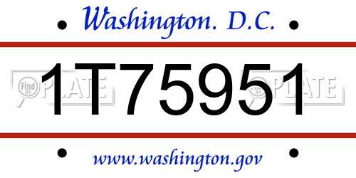 1T75951 District Of Columbia License Plate
