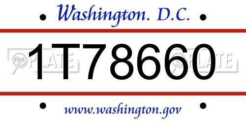 1T78660 District Of Columbia License Plate