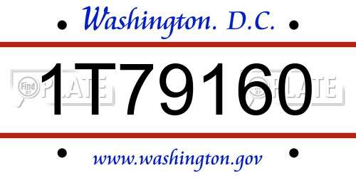 1T79160 District Of Columbia License Plate