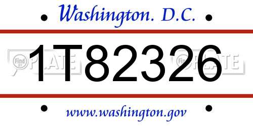 1T82326 District Of Columbia License Plate