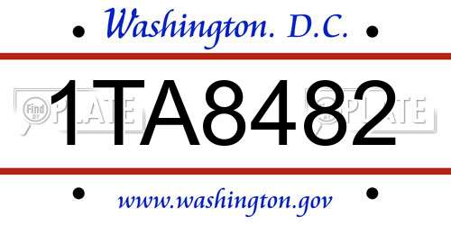 1TA8482 District Of Columbia License Plate