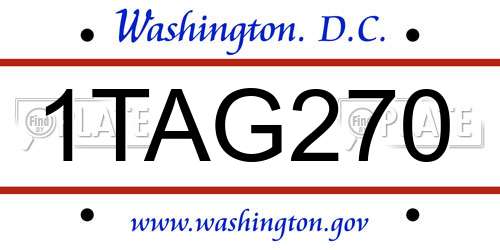 1TAG270 District Of Columbia License Plate