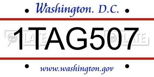 1TAG507 District Of Columbia License Plate