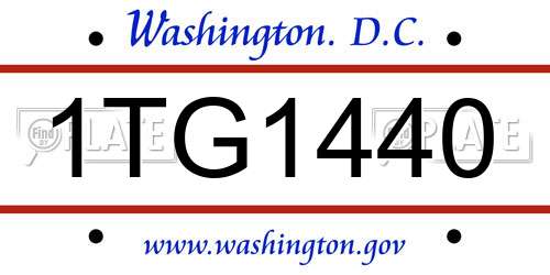 1TG1440 District Of Columbia License Plate