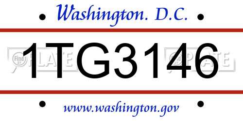 1TG3146 District Of Columbia License Plate