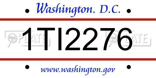 1TI2276 District Of Columbia License Plate
