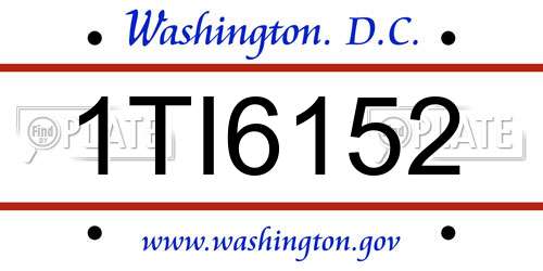1TI6152 District Of Columbia License Plate