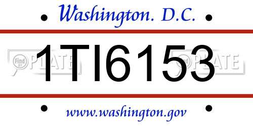 1TI6153 District Of Columbia License Plate