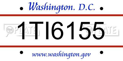1TI6155 District Of Columbia License Plate