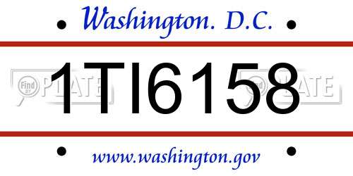 1TI6158 District Of Columbia License Plate