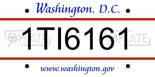 1TI6161 District Of Columbia License Plate