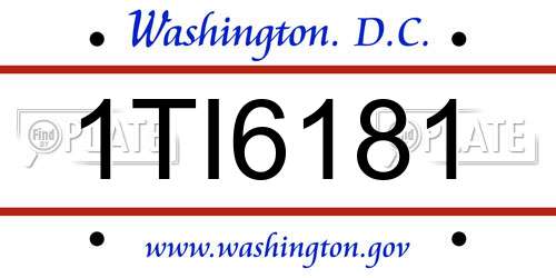 1TI6181 District Of Columbia License Plate