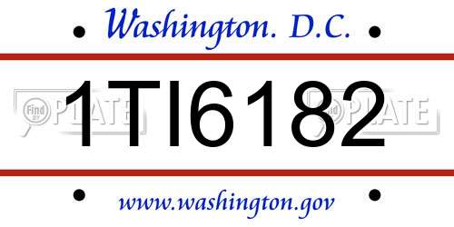 1TI6182 District Of Columbia License Plate