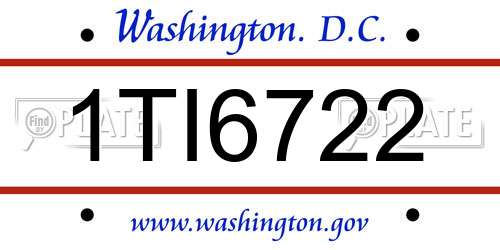 1TI6722 District Of Columbia License Plate