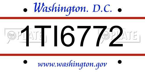 1TI6772 District Of Columbia License Plate