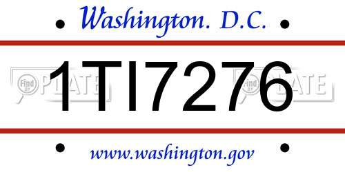 1TI7276 District Of Columbia License Plate