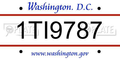 1TI9787 District Of Columbia License Plate