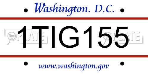 1TIG155 District Of Columbia License Plate