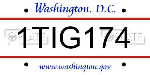 1TIG174 District Of Columbia License Plate