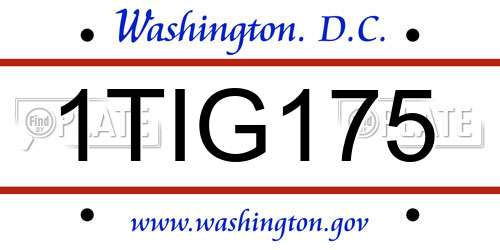 1TIG175 District Of Columbia License Plate