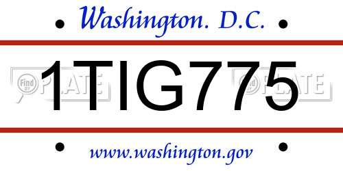1TIG775 District Of Columbia License Plate