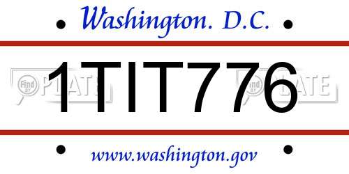 1TIT776 District Of Columbia License Plate