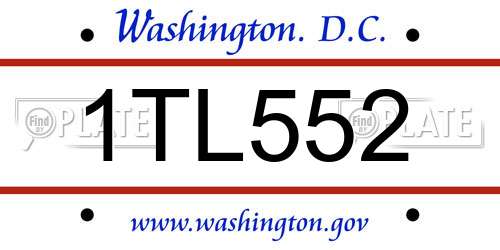 1TL552 District Of Columbia License Plate