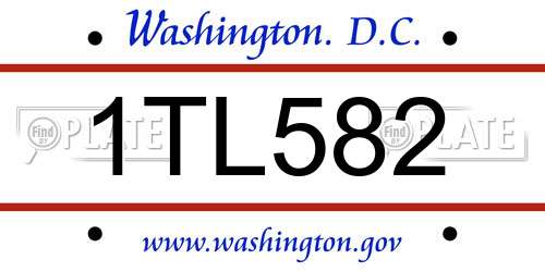 1TL582 District Of Columbia License Plate