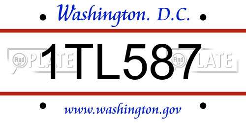 1TL587 District Of Columbia License Plate