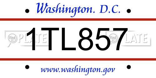 1TL857 District Of Columbia License Plate