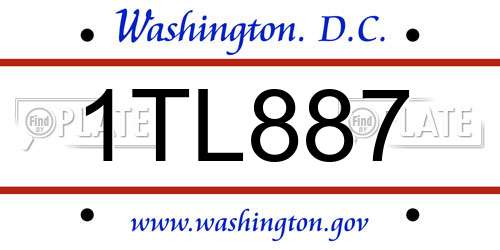 1TL887 District Of Columbia License Plate