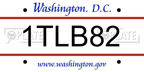 1TLB82 District Of Columbia License Plate