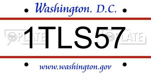 1TLS57 District Of Columbia License Plate