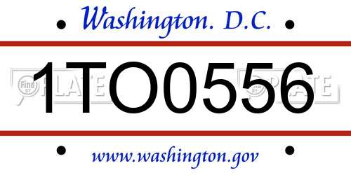 1TO0556 District Of Columbia License Plate