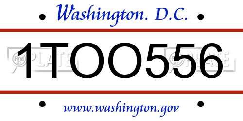 1TOO556 District Of Columbia License Plate