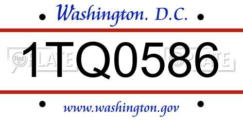 1TQ0586 District Of Columbia License Plate