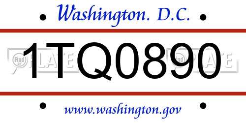 1TQ0890 District Of Columbia License Plate