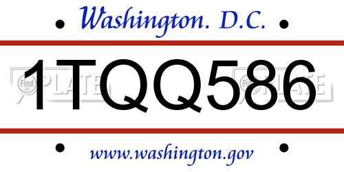 1TQQ586 District Of Columbia License Plate