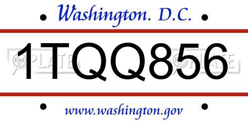 1TQQ856 District Of Columbia License Plate
