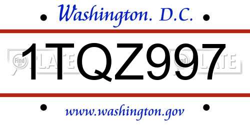 1TQZ997 District Of Columbia License Plate