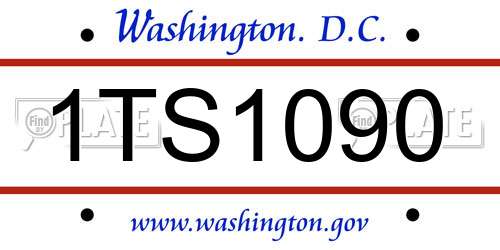 1TS1090 District Of Columbia License Plate