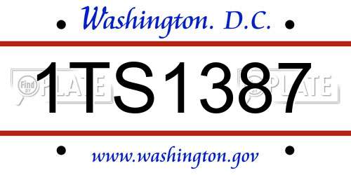 1TS1387 District Of Columbia License Plate