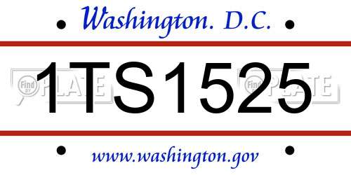 1TS1525 District Of Columbia License Plate