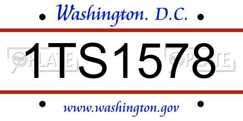 1TS1578 District Of Columbia License Plate