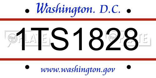1TS1828 District Of Columbia License Plate