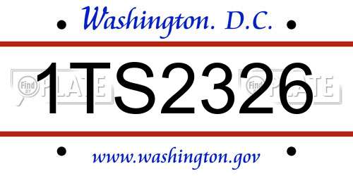 1TS2326 District Of Columbia License Plate