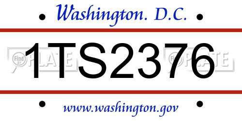 1TS2376 District Of Columbia License Plate